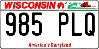 WI license plate 985PLQ