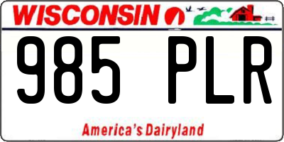 WI license plate 985PLR