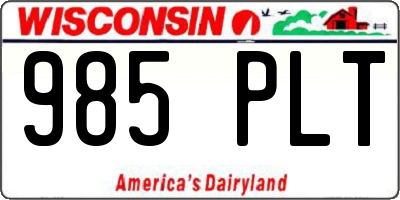 WI license plate 985PLT