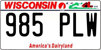 WI license plate 985PLW
