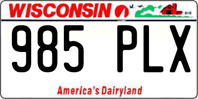 WI license plate 985PLX