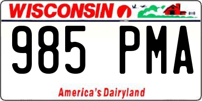 WI license plate 985PMA