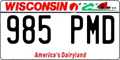 WI license plate 985PMD
