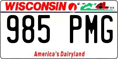 WI license plate 985PMG