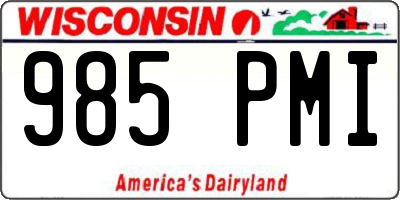 WI license plate 985PMI
