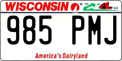 WI license plate 985PMJ
