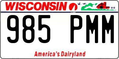 WI license plate 985PMM
