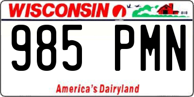 WI license plate 985PMN