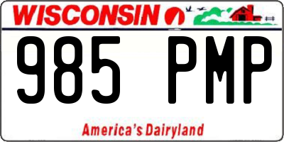 WI license plate 985PMP