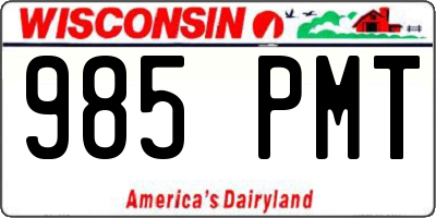 WI license plate 985PMT