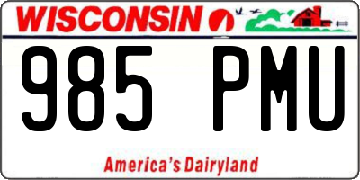 WI license plate 985PMU