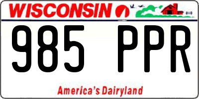 WI license plate 985PPR