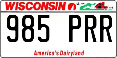 WI license plate 985PRR