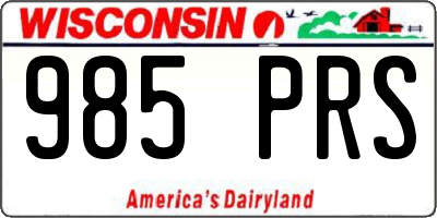 WI license plate 985PRS