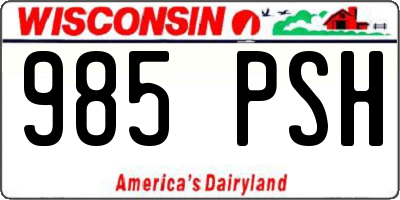 WI license plate 985PSH