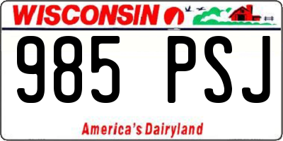 WI license plate 985PSJ