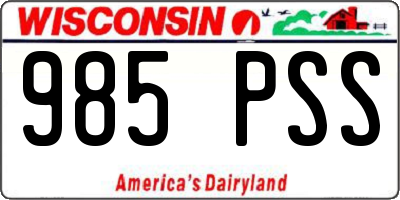 WI license plate 985PSS
