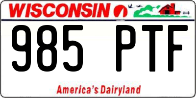 WI license plate 985PTF