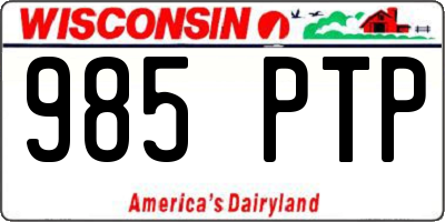 WI license plate 985PTP