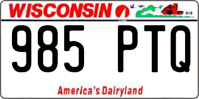 WI license plate 985PTQ
