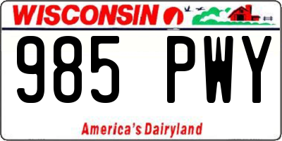 WI license plate 985PWY