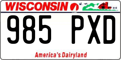 WI license plate 985PXD