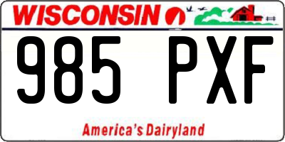 WI license plate 985PXF