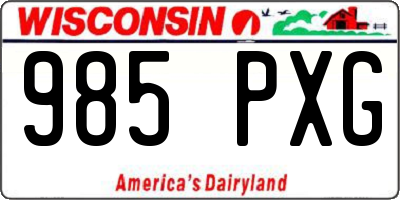 WI license plate 985PXG