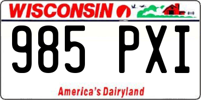 WI license plate 985PXI