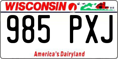WI license plate 985PXJ