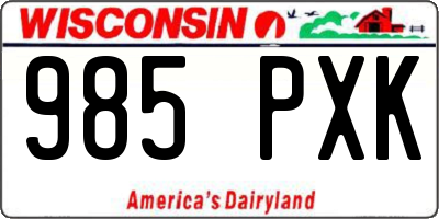 WI license plate 985PXK