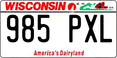 WI license plate 985PXL