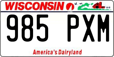 WI license plate 985PXM