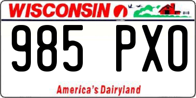 WI license plate 985PXO