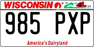 WI license plate 985PXP