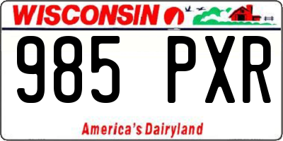 WI license plate 985PXR
