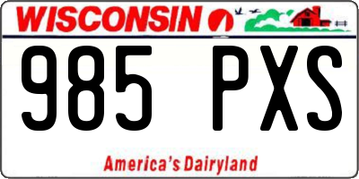 WI license plate 985PXS