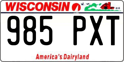 WI license plate 985PXT
