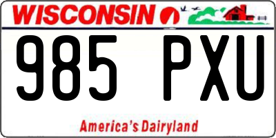 WI license plate 985PXU