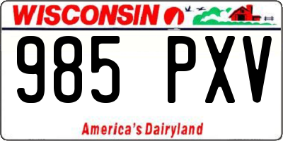 WI license plate 985PXV