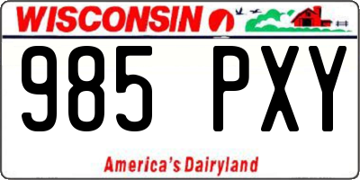 WI license plate 985PXY