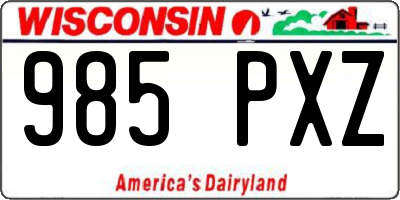 WI license plate 985PXZ