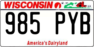 WI license plate 985PYB