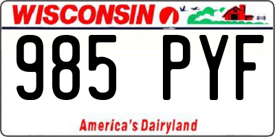 WI license plate 985PYF