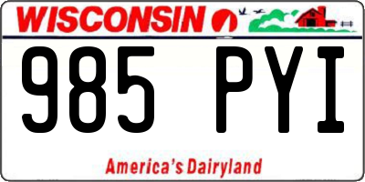 WI license plate 985PYI