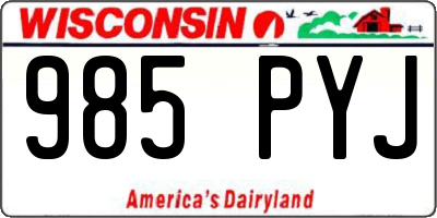 WI license plate 985PYJ