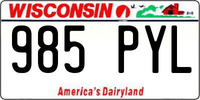 WI license plate 985PYL