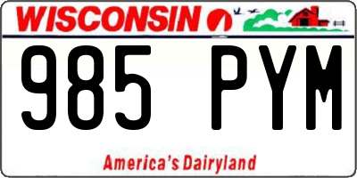 WI license plate 985PYM