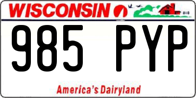 WI license plate 985PYP