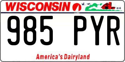 WI license plate 985PYR